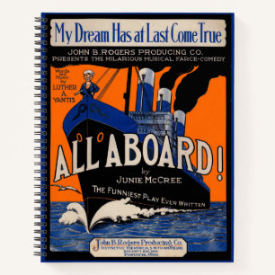 1921 All Aboard sheet muziek Notitieboek