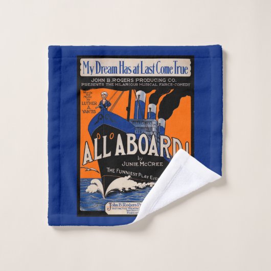 1921 Alles-in-board muziekafdrukken Bad Handdoek (Wasdoekje)