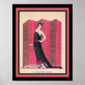 1921 Art Deco Paris Mode Pochoir Poster (Voorkant)