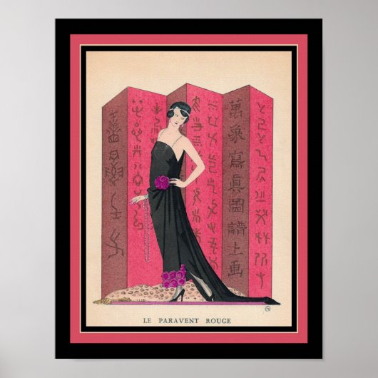 1921 Art Deco Paris Mode Pochoir Poster (Voorkant)