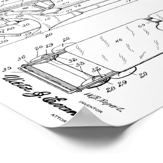 1921  Chiropractic Table Patent Art-afdrukken Poster (Hoek)