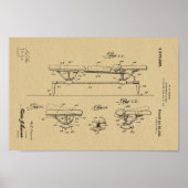 1921  Chiropractic Table Patent Art-afdrukken Poster (Voorkant)