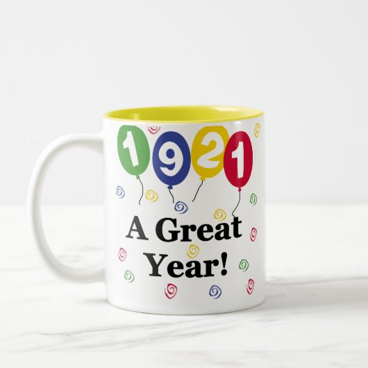 1921 Een grote jaardag Tweekleurige Koffiemok (Links)