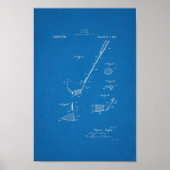 1921  Golf Club Patent Blueprint Art Print (Voorkant)