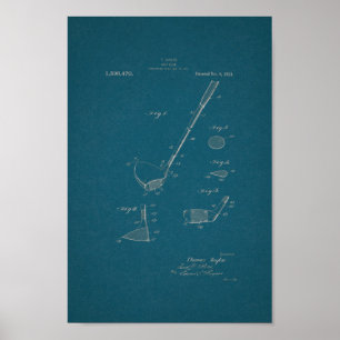 1921  Golf Club Patent Blueprint Art Print