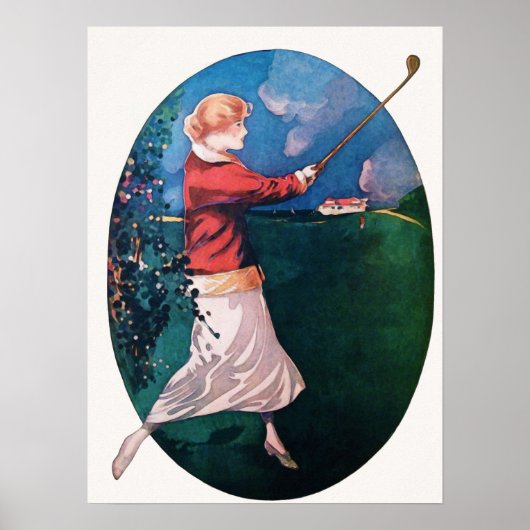 1921 Golf-Waterverf afdrukken Poster (Voorkant)