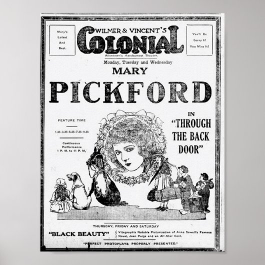 1921, Mary Pickford, door de achterdeur Poster (Voorkant)
