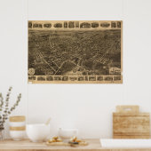 1921 Middletown, NY Birds Eye Uitzicht Panorama Poster (Keuken)