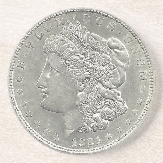 1921 Morgan Silver Dollar Onderzetter (Voorkant)