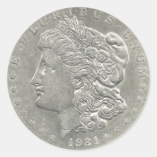 1921 Morgan Silver Dollar Sticker (Voorkant)