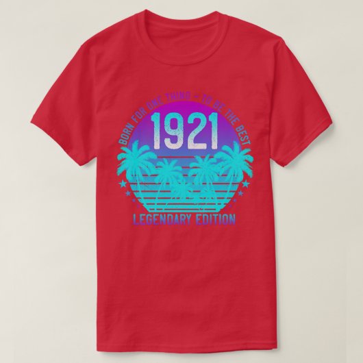 1921 Verjaardag 100e esthetische zonnepalm T-shirt (Design voorkant)