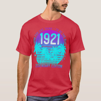 1921 Verjaardag 100e esthetische zonnepalm T-shirt