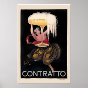 1922 Antieke Champagne Vieringsposter Poster