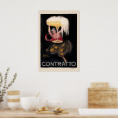 1922 Antieke Champagne Vieringsposter Poster (Keuken)
