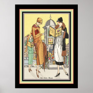 1922 Art Deco Mode Illustratie Poster