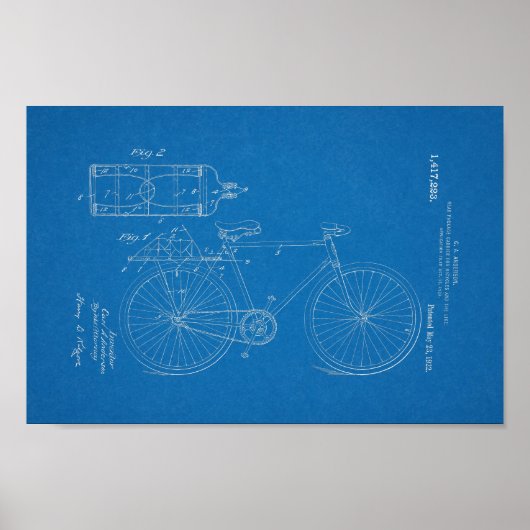 1922  blauwdruk voor fietspatronen afdrukken poster (Voorkant)