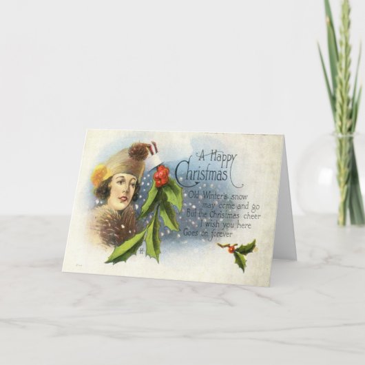 1922 Een gelukkig Kerstfeest Feestdagen Kaart (Voorkant)