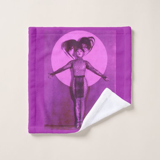 1922 filmster met oddball get-up - lavender bad handdoek (Wasdoekje)