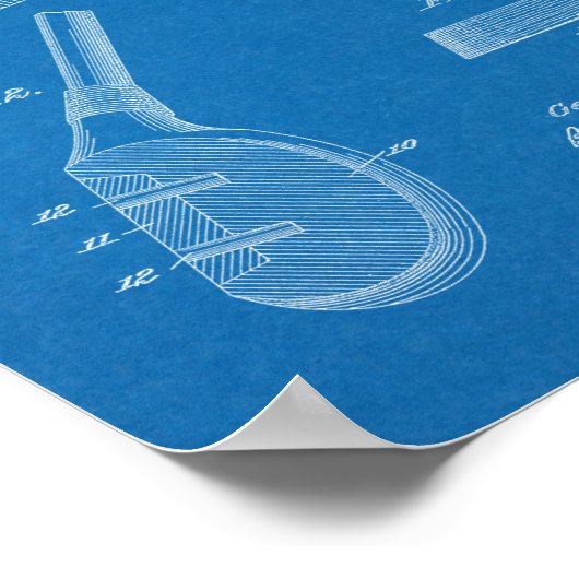 1922 Golf Club Head Design Patent Art Print (Hoek)