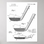 1922 Golf Club Head Design Patent Art Print (Voorkant)