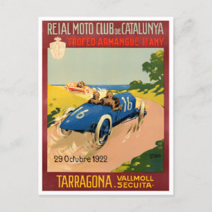 1922 Grote Prijs race Tarragona Briefkaart
