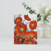 1922 IJsland — Papavers illustratie Briefkaart (Staand voorkant)