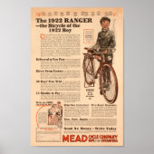 1922  jongens - Ranger Bicycle & Art Poster (Voorkant)