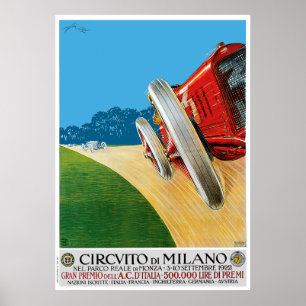 1922 Klassieke autorace van Milano Poster