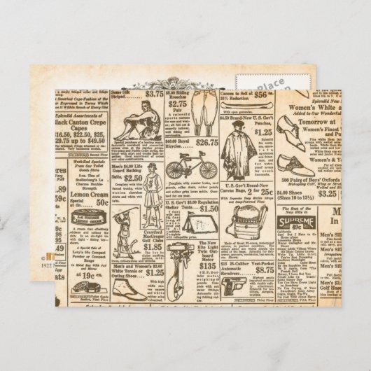 1922  krantenreclame briefkaart (Voorkant / Achterkant)