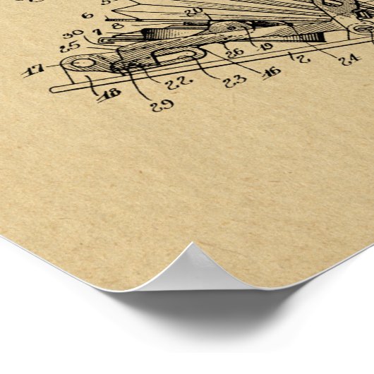 1922 Kunsttekenafdrukken voor camera-opvouwcamera Poster (Hoek)