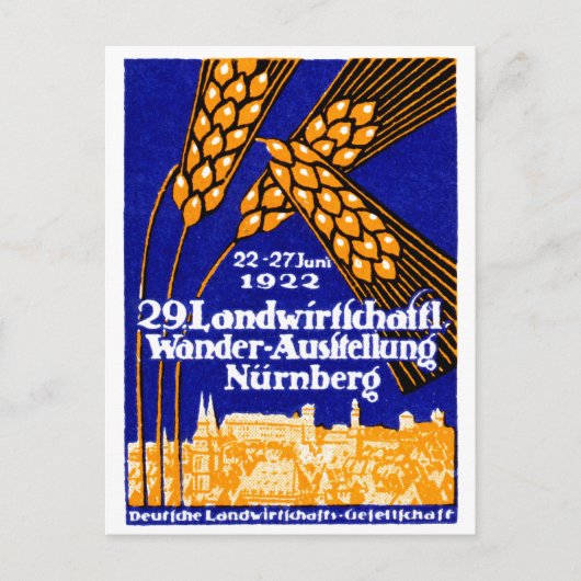 1922 Landbouwtentoonstelling van Neurenberg Briefkaart (Voorkant)