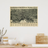1922 Middletown, NY Birds Eye Uitzicht Panorama Poster (Keuken)