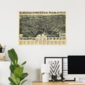 1922 Middletown, NY Birds Eye Uitzicht Panorama Poster (Thuiskantoor)