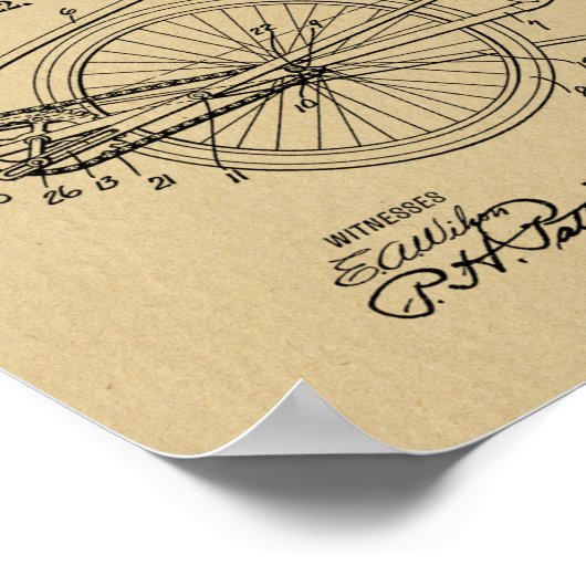 1922  pedaalvormig ontwerp voor fietspatroon — Kun Poster (Hoek)