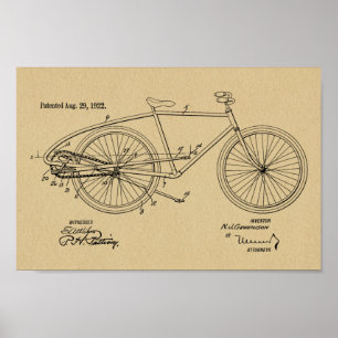 1922 pedaalvormig ontwerp voor fietspatroon — Kun Poster