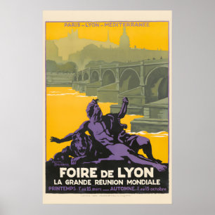 1922 Reisposter - Kermis van Lyon Vintage Stijl Poster