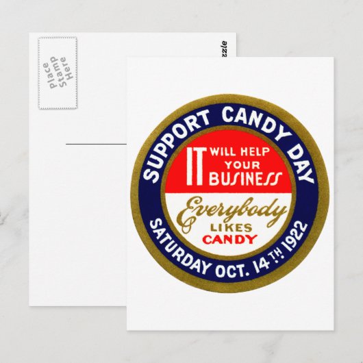 1922 Snoep dag Briefkaart (Voorkant / Achterkant)