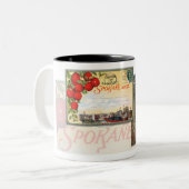 1922 SPOKANEAFVAL. BRIEFKAART tweetone koffie-Mok Tweekleurige Koffiemok (Voorkant links)