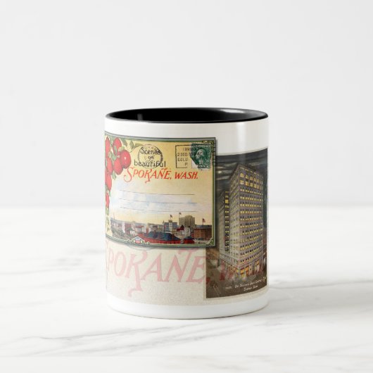 1922 SPOKANEAFVAL. BRIEFKAART tweetone koffie-Mok Tweekleurige Koffiemok (Center)