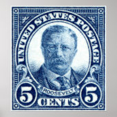 1922 Teddy Roosevelt Stamp Poster (Voorkant)