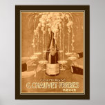 1923 Art Deco Champagne Ad Poster<br><div class="desc">1923,  Art Deco,  reclame voor G. Chauvet Freres Champagne.</div>