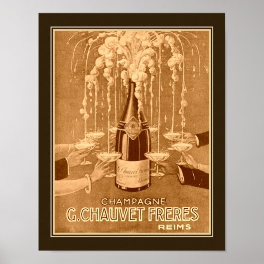 1923 Art Deco Champagne Ad Poster (Voorkant)
