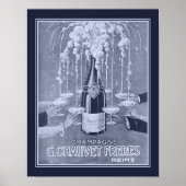 1923 Art Deco Champagne en Poster (Voorkant)