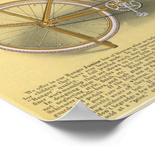 1923 Boys Junior Ranger Bicycle en Art Poster (Hoek)