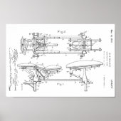 1923  Chiropractic Table Patent Art-afdrukken Poster (Voorkant)