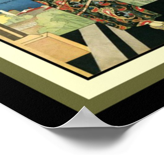 1923 Elite Styles Art Deco Mode Afdrukken 12 x 16 Poster (Hoek)