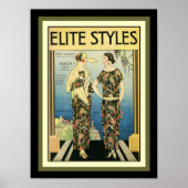 1923 Elite Styles Art Deco Mode Afdrukken 12 x 16 Poster (Voorkant)