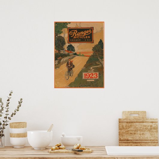 1923  fietsen en kunstvoorwerpen Poster (Keuken)