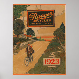 1923  fietsen en kunstvoorwerpen Poster