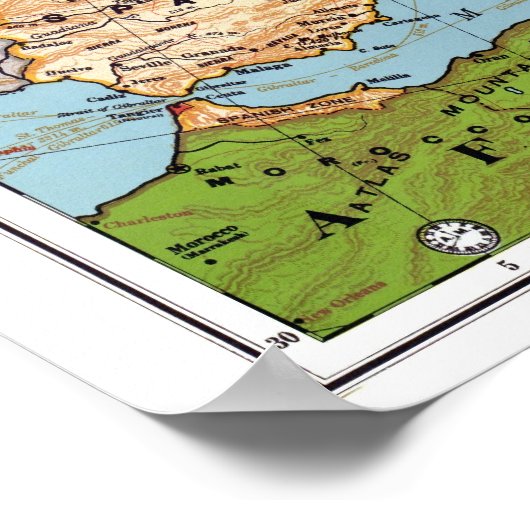 1923 Kaart van Europa Poster (Hoek)